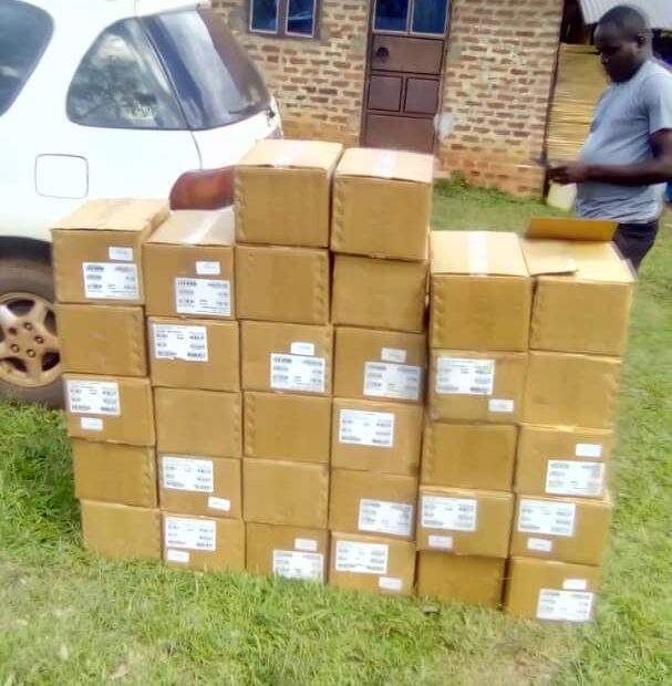 Boxes of Bibles delivered to Uganda
